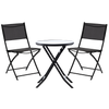 SET DE MOBILIER PENTRU BALKON - MASA ROTUNDĂ + 2 ȘEZLONGURI FOLDABLE - NEGRU *6643