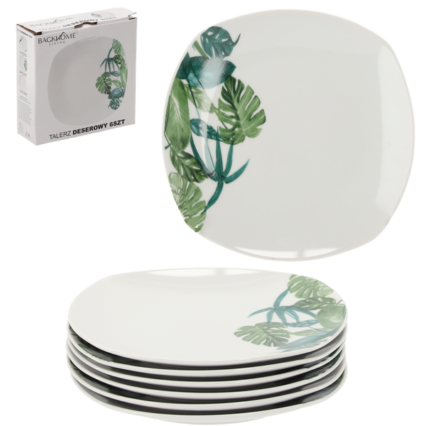 SÚPRAVA 6 DEZERTNÝCH TANIEROV 20 CM ŠTVORCOVÝCH M109 *2325