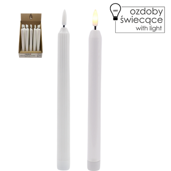 LED WHITE CANDLE 22,5 CM MIX DESIGNS