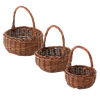 ZESTAW 3 KOSZYKÓW WIKLINOWYCH Z RĄCZKĄ – JASNOBRĄZOWY