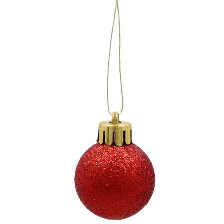 SET OF 20 BAUBLES 3 CM RED/GREEN 