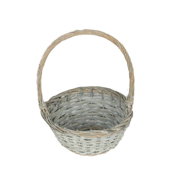 WICKER BASKET 26 x 11 x 33 CM S RÚČKOU - ŠEDÁ *8383