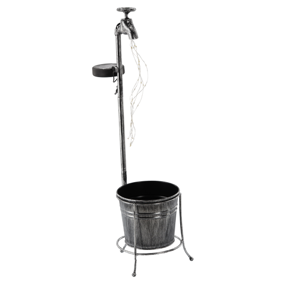 LAMPA SOLARNA 17,5 x 60 CM KRAN Z DONICZKĄ 30 LED CIEPŁY BIAŁY *6186