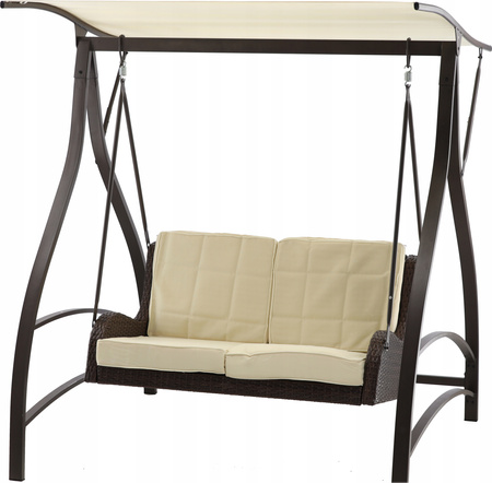 ZAHRADNÍ HOUPAČKA Z TECHNORATTANU 166 x 130 x 170 CM HNĚDÁ PREMIUM *3132