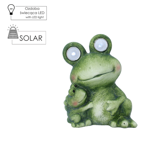 ZAHRADNÍ FIGURKA - ŽABA S LED SVÍTÍCÍMI OČIMA 13 x 9,5 x 16,5 CM balení=4ks *7829