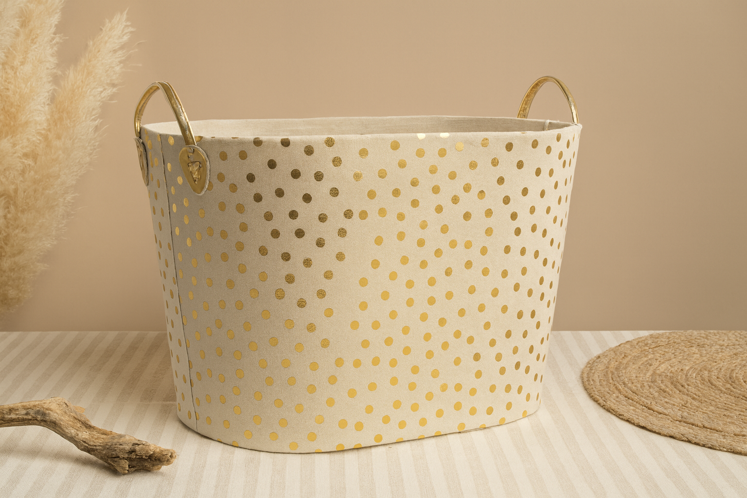 KOSZ NA PRANIE/ZABAWKI 38 x 48 x 34 CM W KROPKI ZŁOTY/SREBRNY *4885 pol_pl_KOSZ-NA-PRANIE-ZABAWKI-38-x-48-x-34-CM-W-KROPKI-ZLOTY-SREBRNY-4885-3982_1