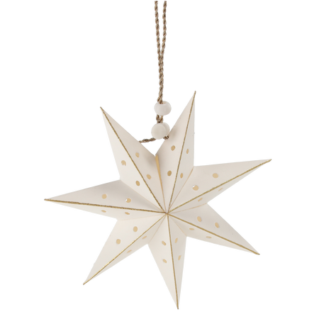 SADA 8 MINI DEKORATÍVNYCH PAPÍROVÝCH HVIEZD 10 CM ZLATÉ/BIELE bal.=4 ks *9164