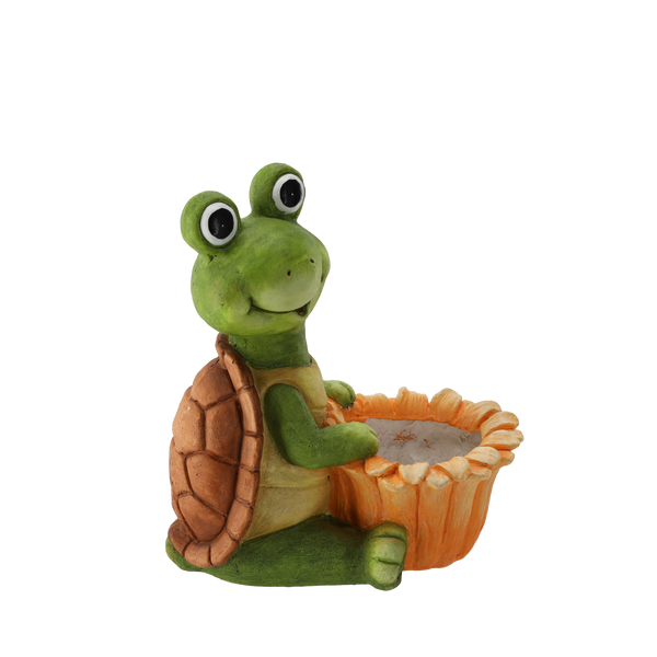 GARDEN FLOWER POT – TURTLE WITH FLOWER 29,5 X 20,5 X 34,5 CM