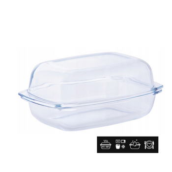 HEAT-RESISTANT RECTANGULAR DISH 5L WITH LID