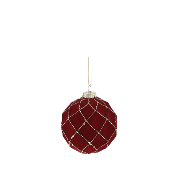 SET OF 7 CHRISTMAS TREE DECORATIONS DARK RED 29 x 29 x 9,5 CM