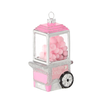 GLASS ORNAMENT - PINK COTTON CANDY MACHINE 6 X 4,7 X 11 CM