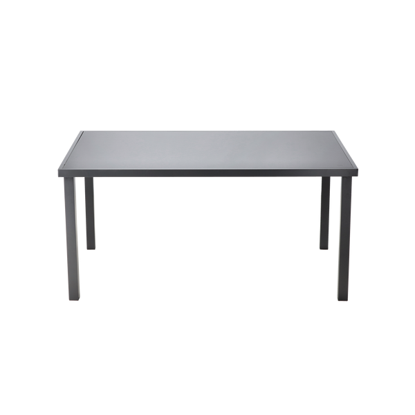 ALUMINIOWY STÓŁ OGRODOWY ZE SZKLANYM BLATEM 150 x 90 x 71 CM SZARY