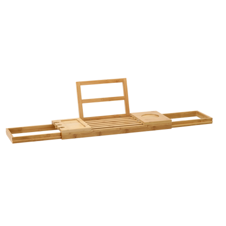 BAMBUSOWA ROZKŁADANA TACA NA WANNĘ 50/92 x 18 x 4 CM *6576