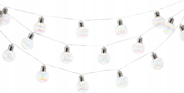 GIRLANDA SOLARNA OGRODOWA DŁ. 2 + 3,8 M LORIS 20 LED OPALOWY ZIMNY BIAŁY *3576