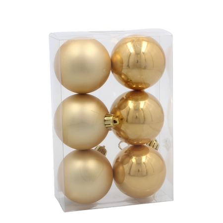KPL. 6 BOMBEK 6 CM RED / GOLD / SILVER *3863