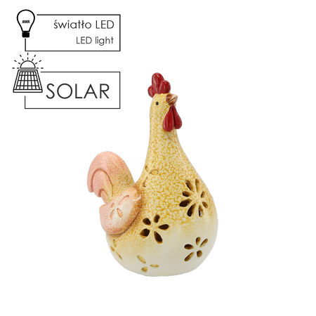 ZAHRADNÍ FIGURKA - KURKA 18,3 x 12,3 x 22,5 cm LED *9064