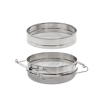 STAINLESS STEEL DOUBLE HONEY STRAINER 24 CM