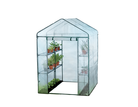 Garden Greenhouse with Shelves White 140 x 140 x 200 CM