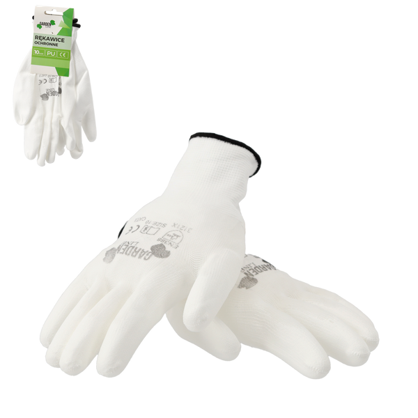GARDEN GLOVES "10", POLYESTER WITH POLYURETHANE PACKET=12