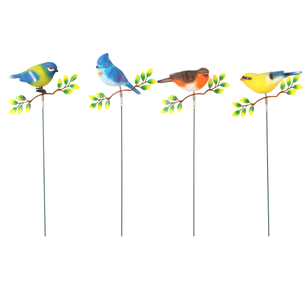 DECOR PE VÂRFUL LA GHIVECI/GRĂDINĂ - PASĂRE PE RAMURĂ MIX MODELE 18 x 11,5 x 69 CM *9944