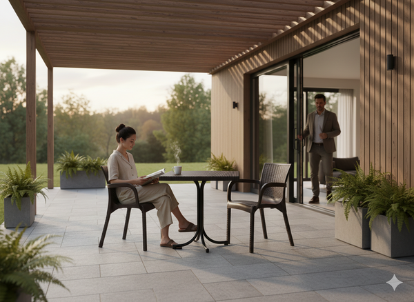 KRZESŁO OGRODOWE RATTAN 60 x 60 x 82 CM BRĄZ