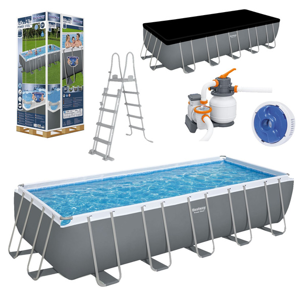 FRAME POOL 6.40 X 2.74 X 1.32 M (POOL, SAND PUMP, LADDER, COVER, DISPENSER)