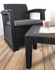 GARDEN FURNITURE SET - ANTHRACITE (2 CHAIRS, TABLE) *0852