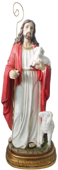 FIGURE JESUS GOOD SHEPHERD 99 CM GLASS EYES *4480