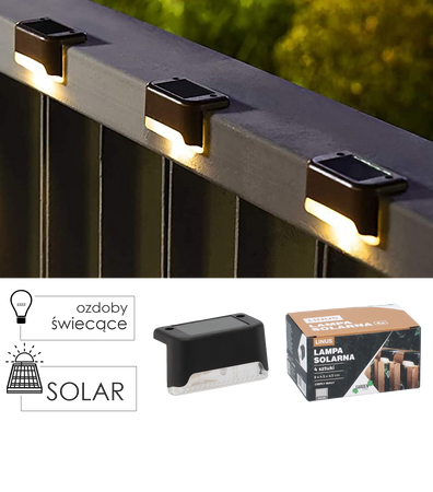 SET OF 4 SOLAR LED LAMPS 8 x 4,5 x 4,5 CM WARMM WHITE