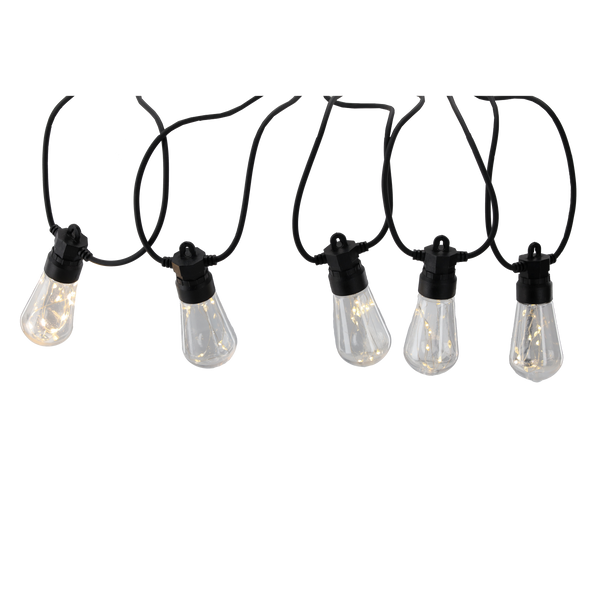 ZÁHRADNÝ VENIEC 12 V DĹŽKA 3 + 7 M KÁBEL 10 LED TEPLÁ BIELA S ÚCHYTMI *1274