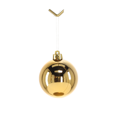 SET OF 24 BAUBLES 6 CM RED/GOLD/SILVER
