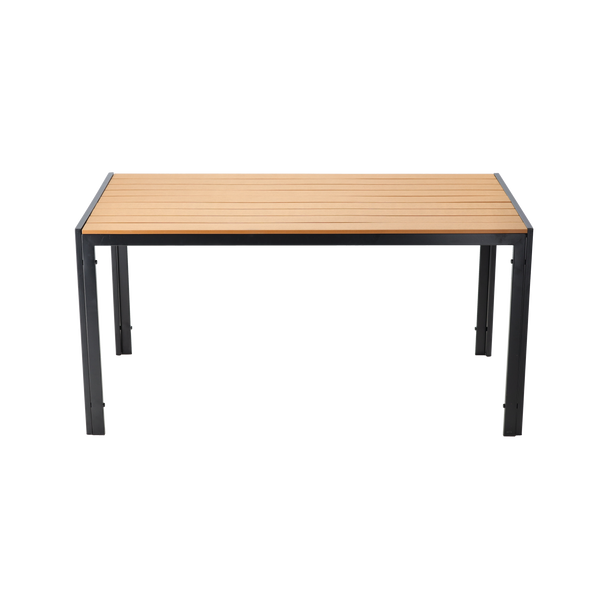 STALOWY STALOWY STÓŁ OGRODOWY Z BLATEM POLYWOOD 150 x 90 x 73 CM CZARNYOGRODOWY Z BLATEM POLYWOOD 150 x 90 x 73 CM CZARNY