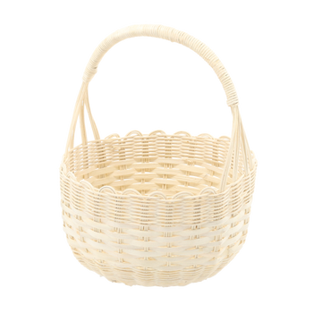 KOSZYK RATTANOWY 24 x 14/27 CM Z UCHWYTEM - BIAŁY *8765