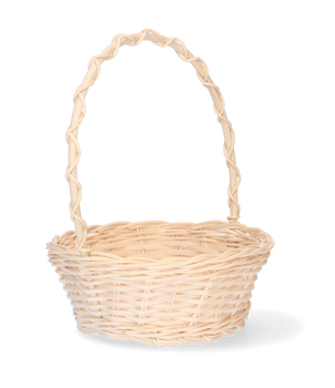 KOSZYK RATTANOWY 17/13 x 7/21 CM Z UCHWYTEM - BIAŁY *4187