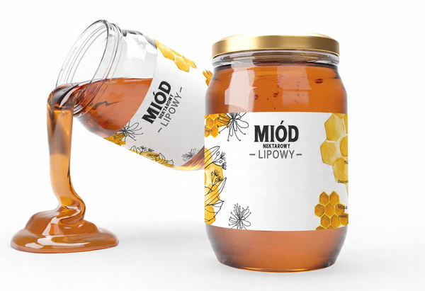 SET OF 100 LABELS HONEY NECTAR LINDEN 154 x 60 MM