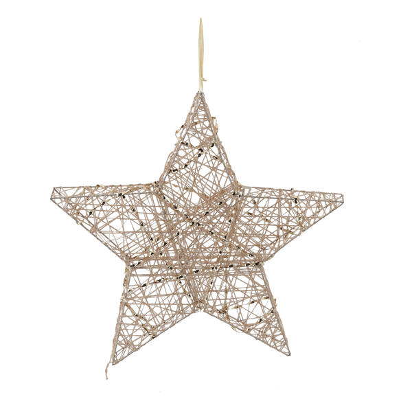 VÁNOČNÍ OZDOBY - LED HVĚZDA 45 CM ŠAMPÁNSKÉ ZLATO *6239