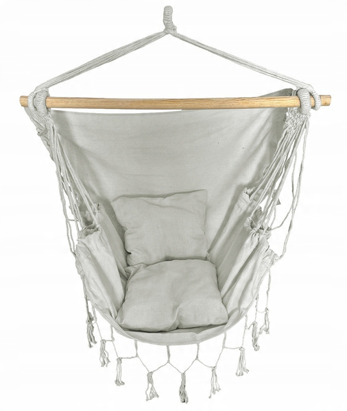 HAMAC - LEAGĂN - SCARĂ BRAZILIANĂ PENDUL BOHO 130 x 100 CM BEJ/GRI *3200