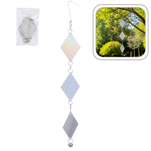 Odpudzovač vtákov reflexné karty mix farieb 50 cm balenie=24ks *3891