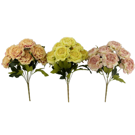 ARTIFICIAL FLOWER - 7 PEONIES 41 CM MIX COLORS