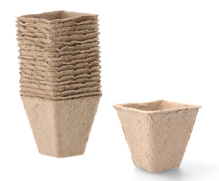 SET OF 18 PEAT FLOWERPOTS 8x8x8 CM *8495