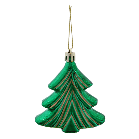 SET OF 6 CHRISTMAS TREE ORNAMENTS - WREATH / CHRISTMAS TREE 8CM pack=6sets
