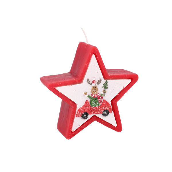 CANDLE 10 x 3.8 x 10 CM - STEA CU REN ÎN MAȘINĂ ambalaj=8buc *9256