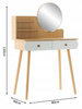 TOALETKA KOSMETYCZNA Z LUSTREM  80 x 40 x 120 CM DREWNIANA/BIAŁA *7865
