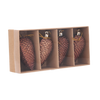 SET DE 4 DECORAȚIUNI DE CRĂCIUN - CONE 9 CM ROȘII, ARGINTII, AURII, MARO *9747