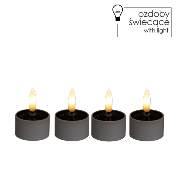SADA 4 SOLÁRNYCH SVIEČOK TEALIGHT 4 X 2,5 CM/5 CM *9445