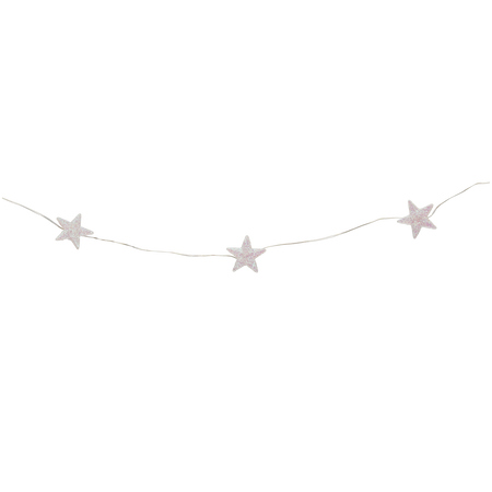 LED LIGHT CHAIN - STARS 20 L SILVER DECORATION BATTERY-POWERED