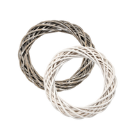 VIDLICOVÝ VENCEK 35 CM BIELY / ŠEDÝ *9371