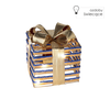 CHRISTMAS DECORATION - GIFT WITH BOW BLUE 15 CM LED