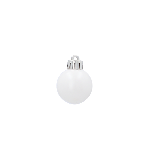 SET OF 16 BAUBLES 3 CM WHITE