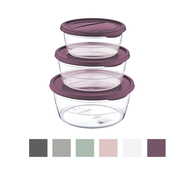 SET DE 3 RECIPIENTE CIRCULARE TREND BOX (0,7+1,1+1,75L) *9592